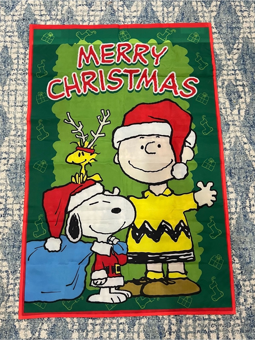 Peanuts Snoopy Christmas Banner 35” Charlie Brown Flag